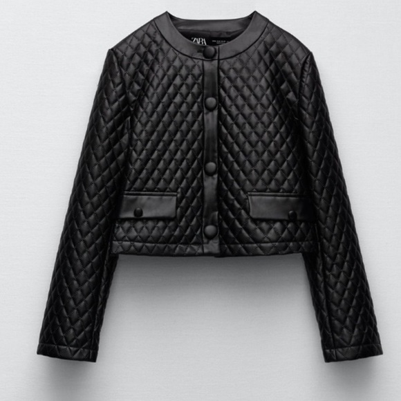 🆕 Quilted Vegan Leather Jacket - Picture 6 of 6